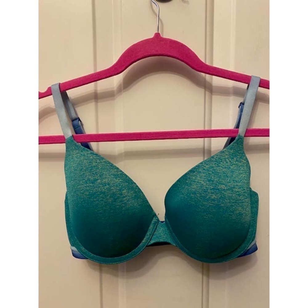 Victoria's‎ Secret Uplift Semi-Demi Bra 34D Green and Blue